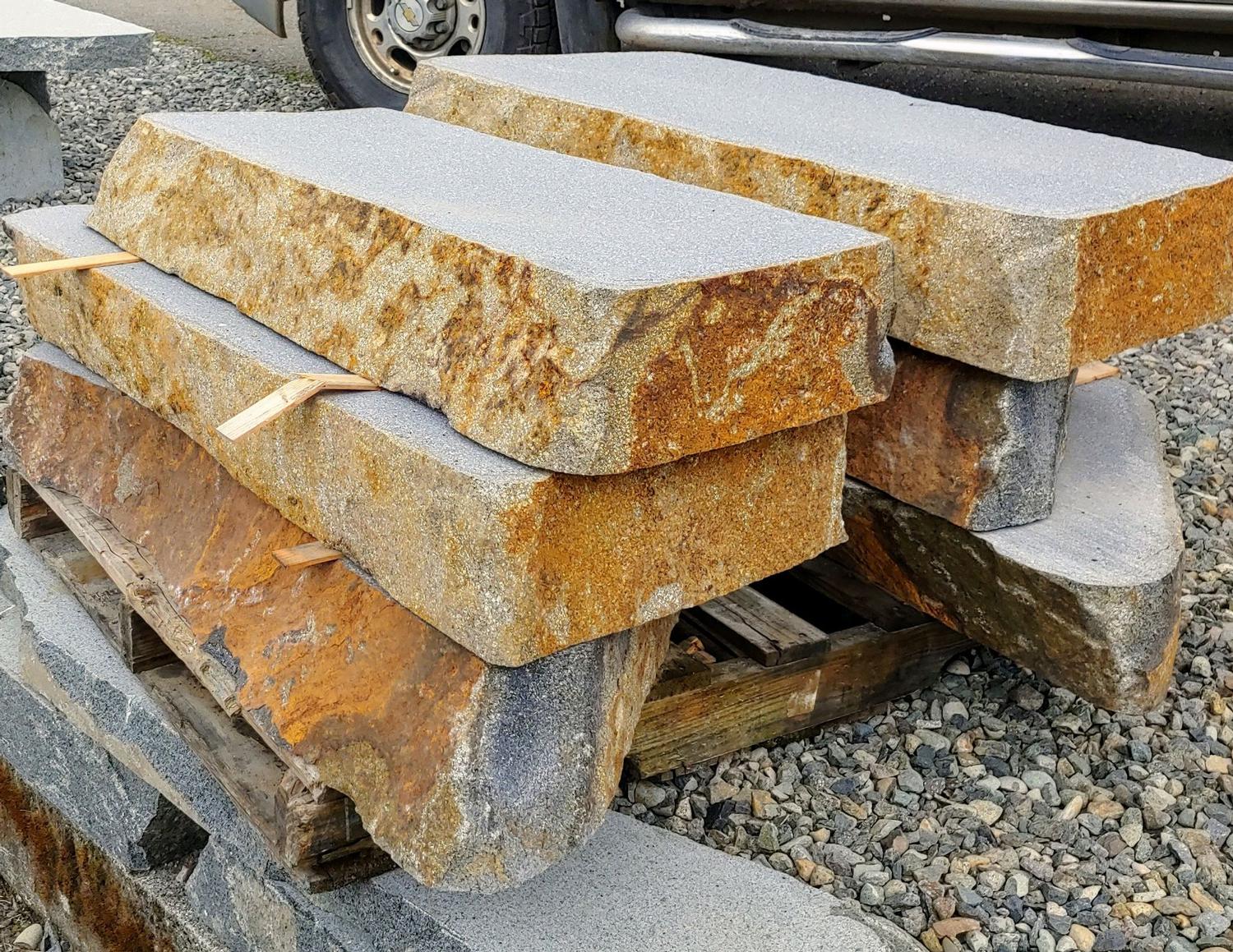 Andesite Sawn Risers with Natural Edge