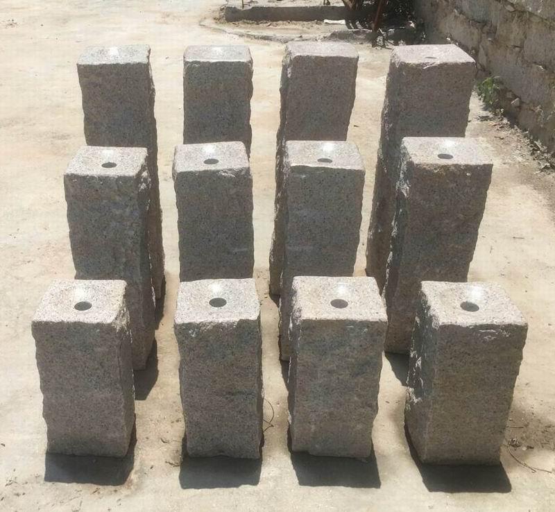 Stone column  offset  Water Feature Polished top Drilled for Pipe work 27 mm 