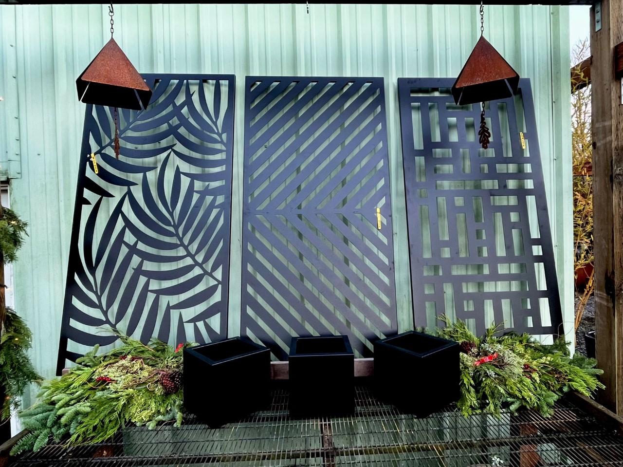 Black and Corten Steel Garden Screen