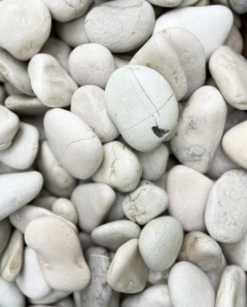 White-Ivory Seaside Pebbles - (44lb. Bags) -Dry- (2"-3")
