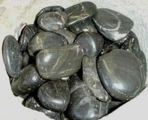Polished Pebbles - Black (50 lb. bags)